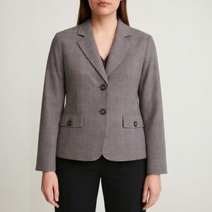 Pendleton Virgin Wool Blazer Gray Glen Plaid Lined Classic Jacket Women’s Size 8
